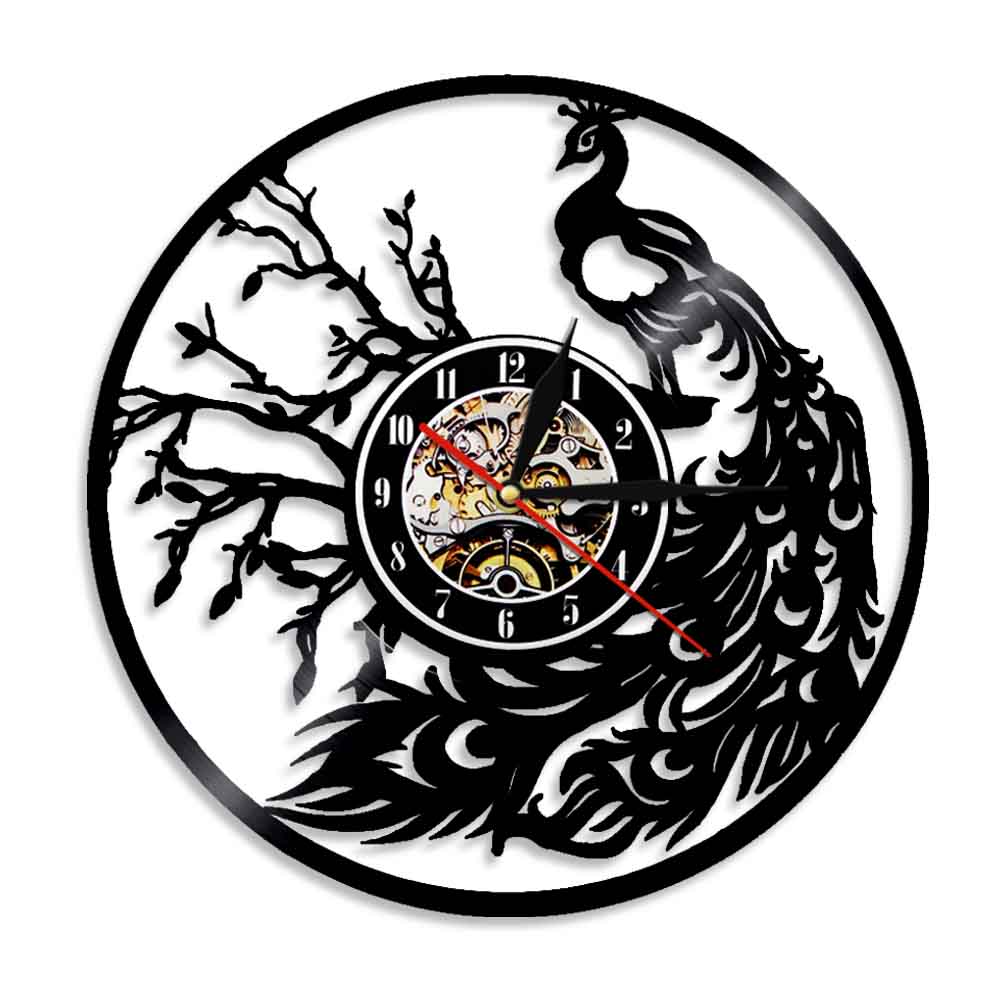 

Peafowl Peacock - Vinyl Record Wall Clock - Without LED, 501 Original