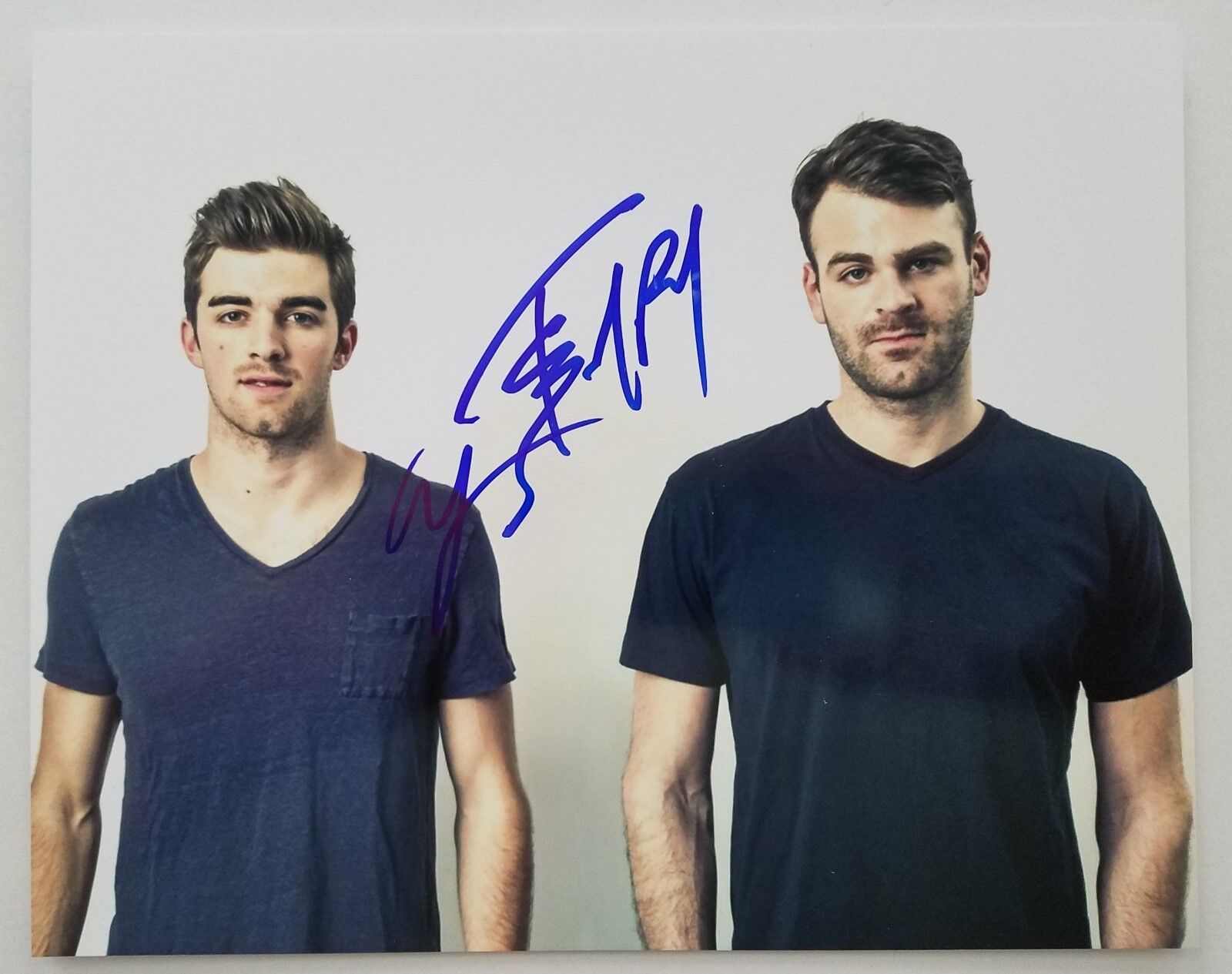 The Chainsmokers Dual Signed 8x10 Photo Poster painting Alex Pall Andrew Taggart EDM LEGENDS RAD