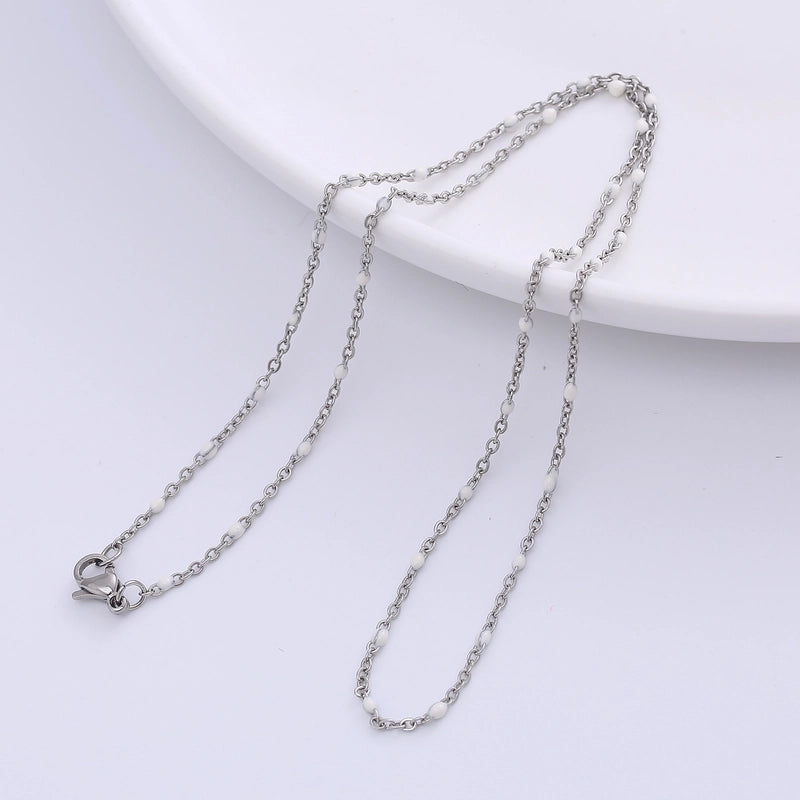 2 Pieces 304 Stainless Steel 18K Gold Plated Hawaiian Bohemian Epoxy Plating Geometric Necklace