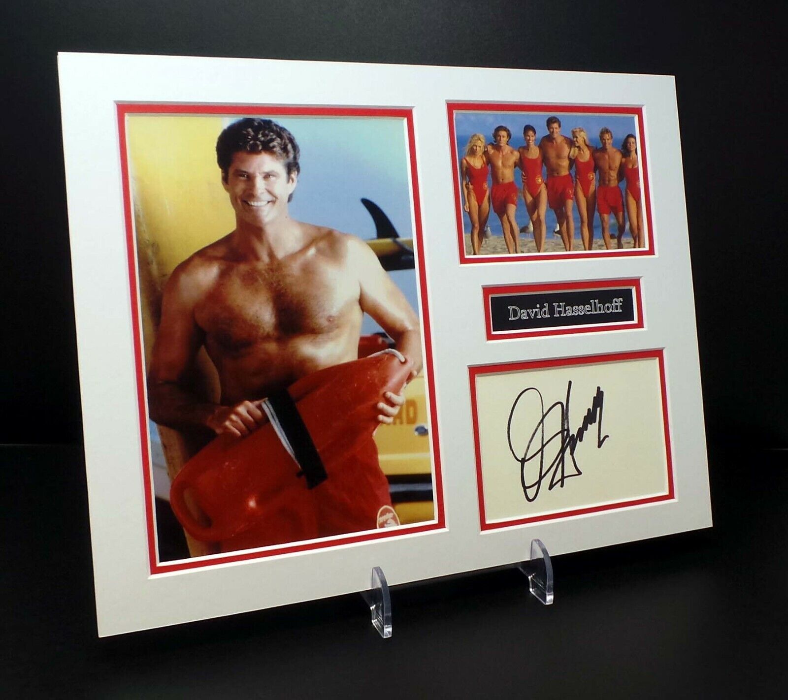 David HASSELHOFF Baywatch Signed Mounted Photo Poster painting Display AFTAL RD COA