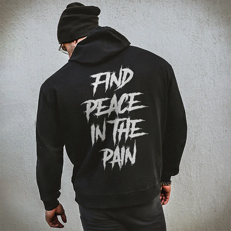 Livereid Find Peace In The Pain Printed Men's Hoodie - Livereid