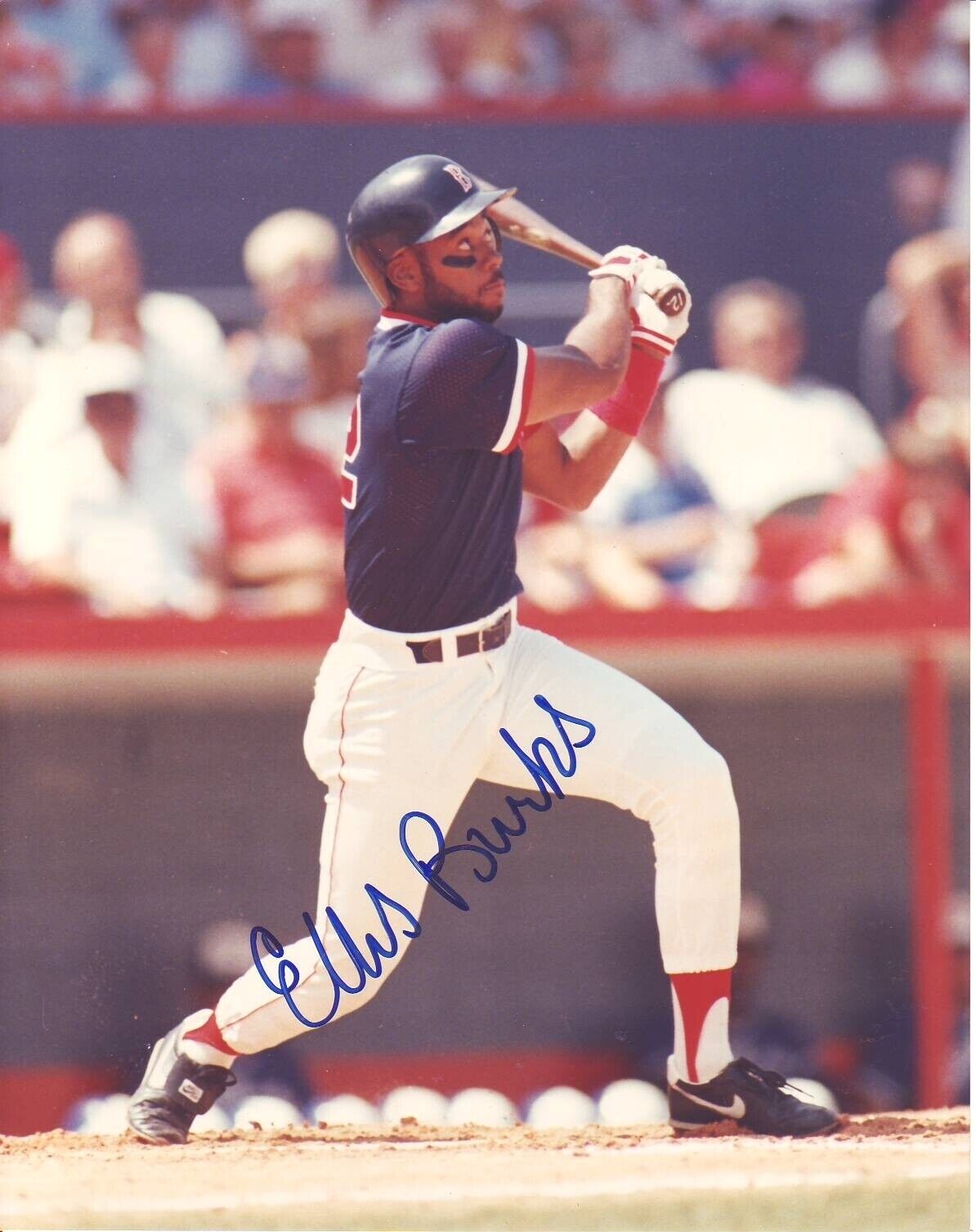 Ellis Burks #0 8x10 Signed Photo Poster painting w/ COA Boston Red Soxs