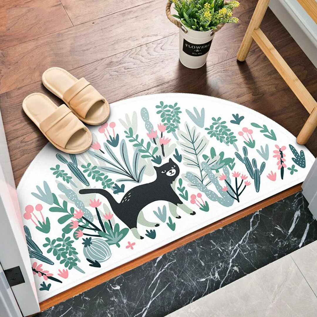 Rainbow Doormat Non-slip Floor Mat Cartoon Cat Kitchen Rug Doormat Absorbent Bathroom Entrance Dog Front Door Mat  Living Room