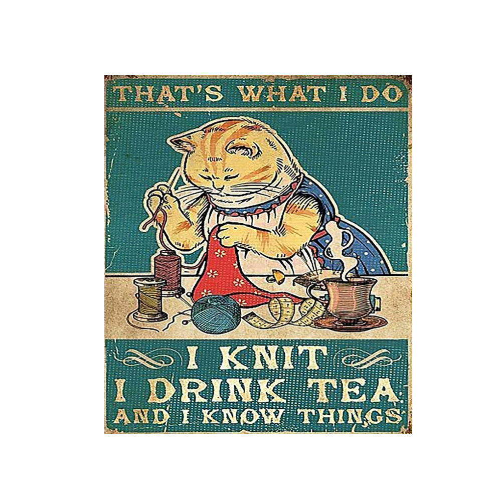 

Cat Weaving - 11CT Stamped Cross Stitch - 40*47CM, 501 Original