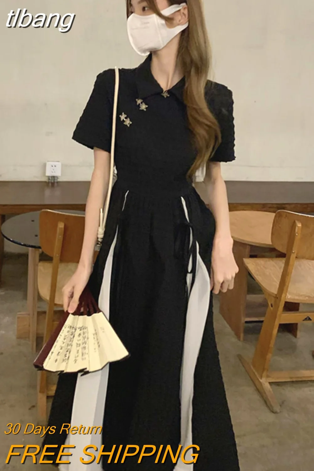 tlbang Dresses Women Bandage Design Elegant Temperament Korean Style Lady A-line Trendy Casual Daily Summer Simple New Vestidos