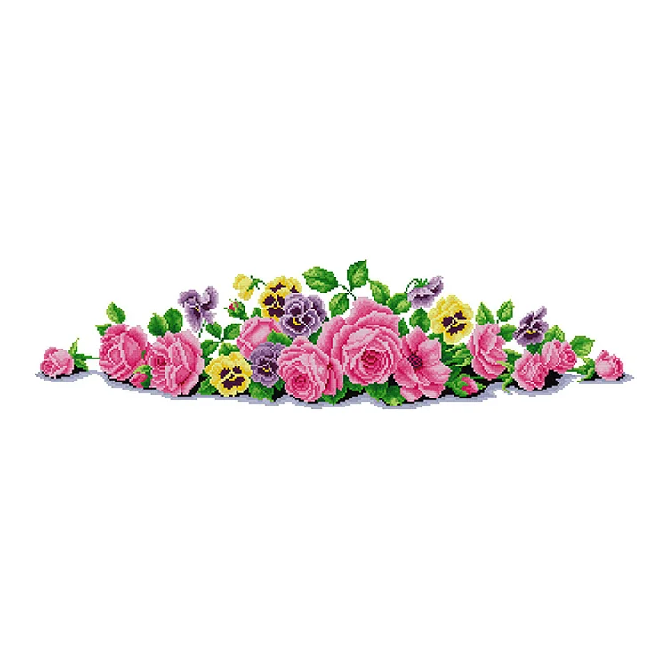 Joy Sunday Flower 14CT Stamped Cross Stitch 69*20cm