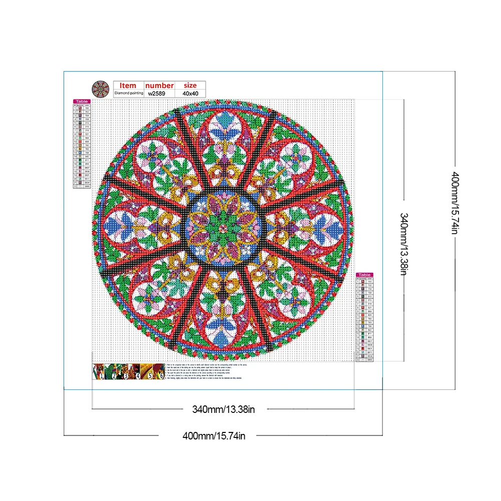 Full Round Diamond Painting 40*40cm - Mandala