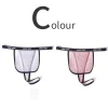 Men's low waist ice silk front strap can be covered with JJ transparent sexy T-type thong