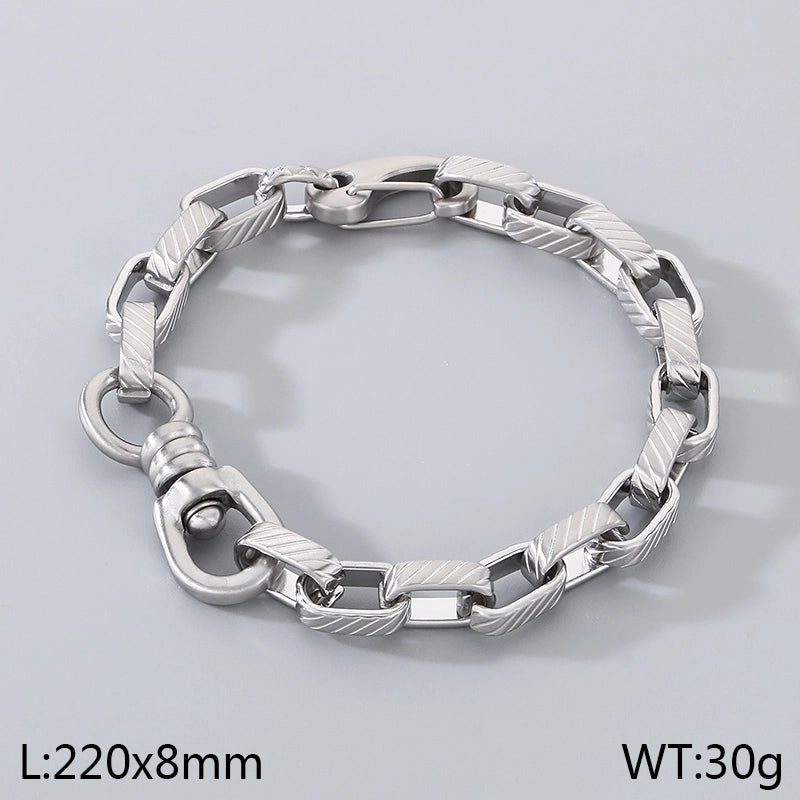 Minimalist Geometric 304 Stainless Steel Cuban Link Chain Curb Chain Bracelets In Bulk