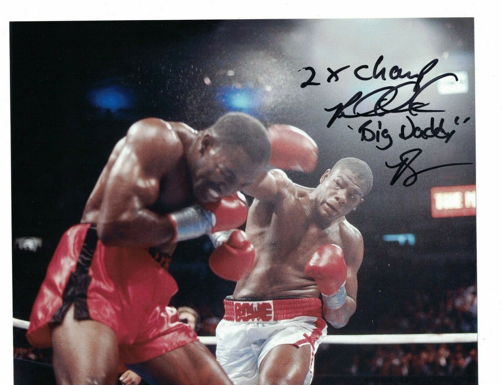 Riddick Bowe Boxing Big Daddy 2x CHAMP Signed 8 x 10