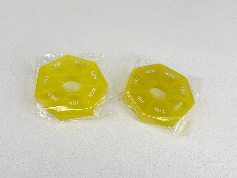 7-corner Medicine Box For One Week Round 7-grid Portable Small Medicine Box For One Week Mini 7-day Portable Medicine Jewelry Box