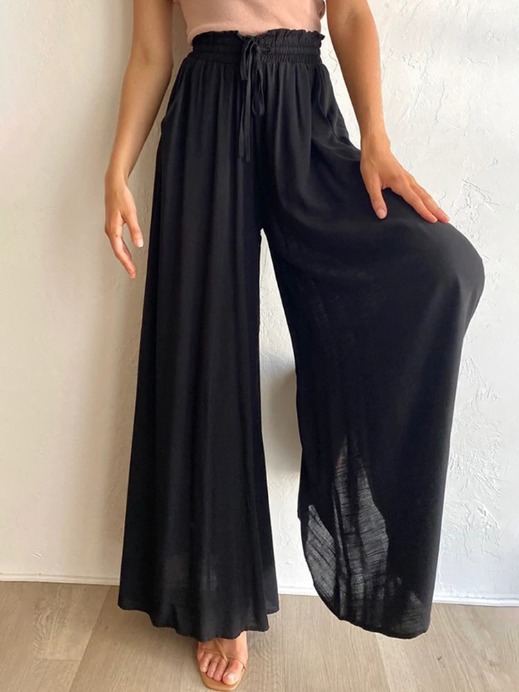 Women's Fashion Casual Loose High Waist Flared Pants