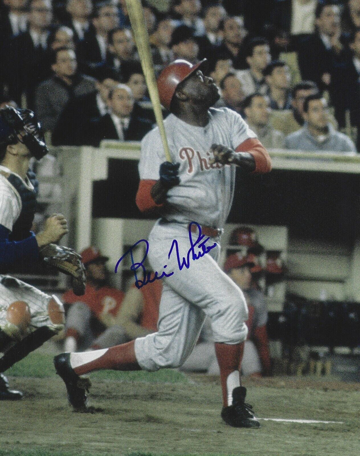 Signed 8x10 BILL WHITE Philadelphia Phillies Autographed Photo Poster painting - COA