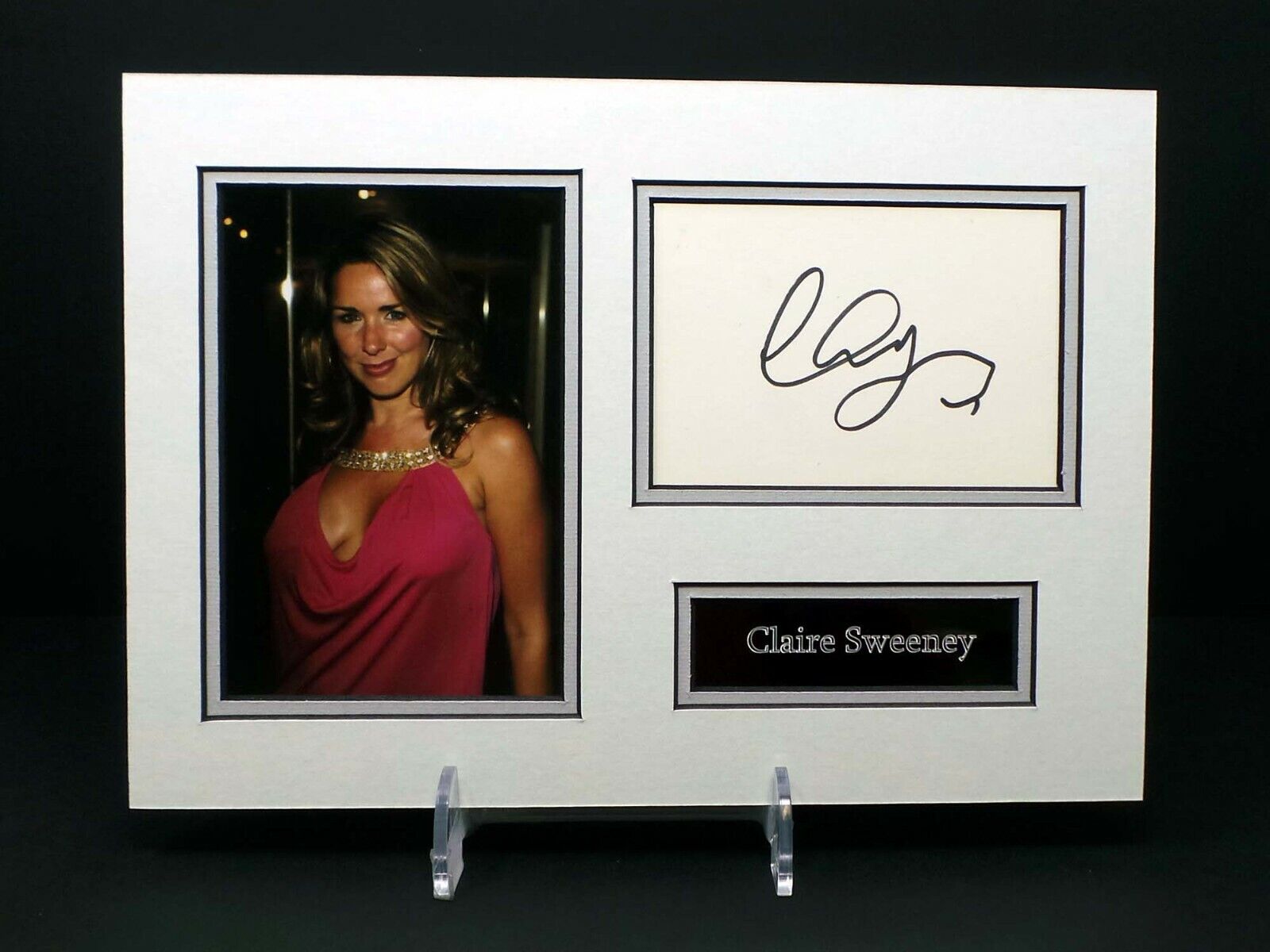 Claire SWEENEY Signed Mounted Sexy Photo Poster painting Display Brookside Actress AFTAL RD COA