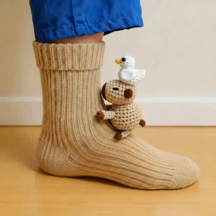 Hughug 3D Knit Animal Socks