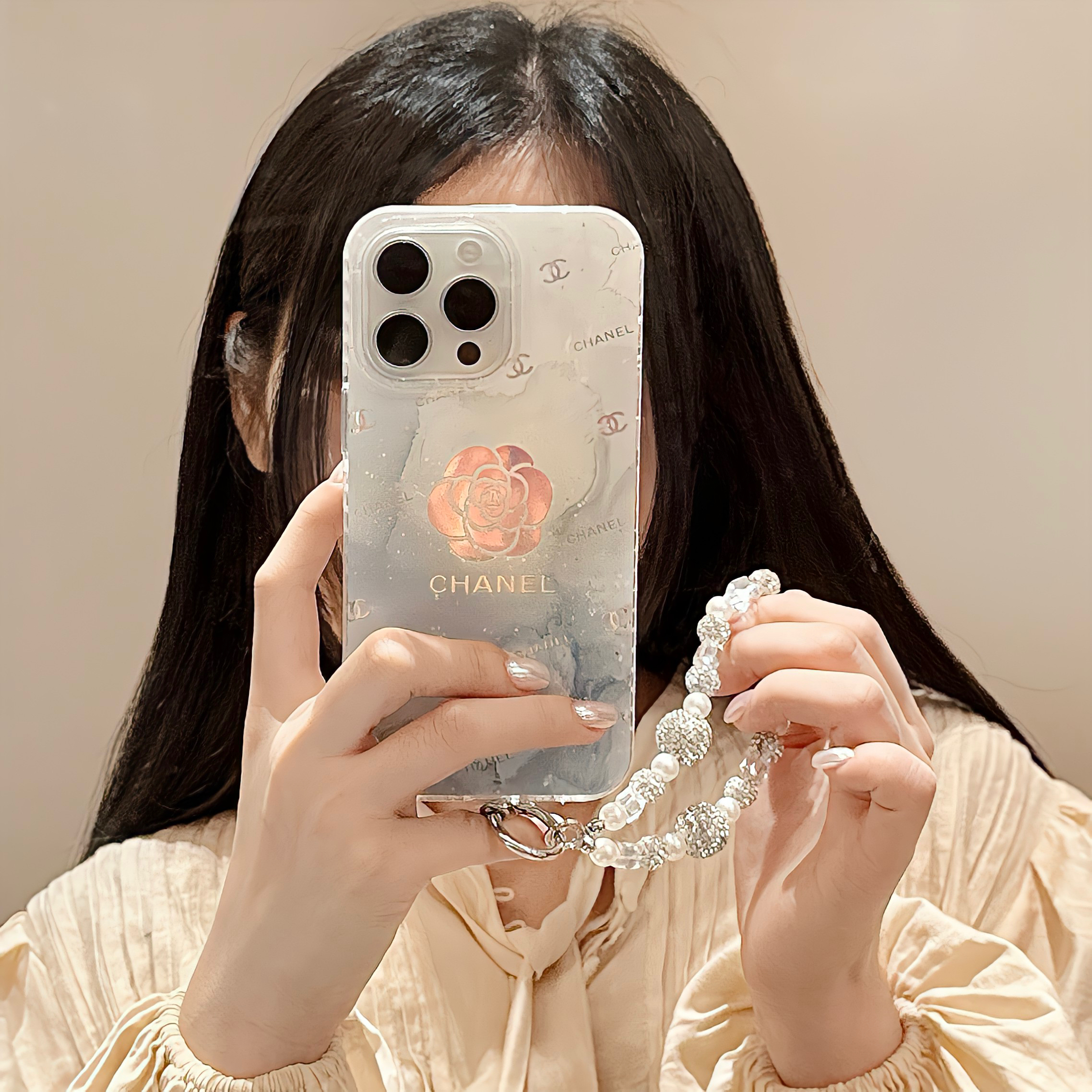 Chanel Camellia Laser Luxury Letter Combination Apple iPhone Case