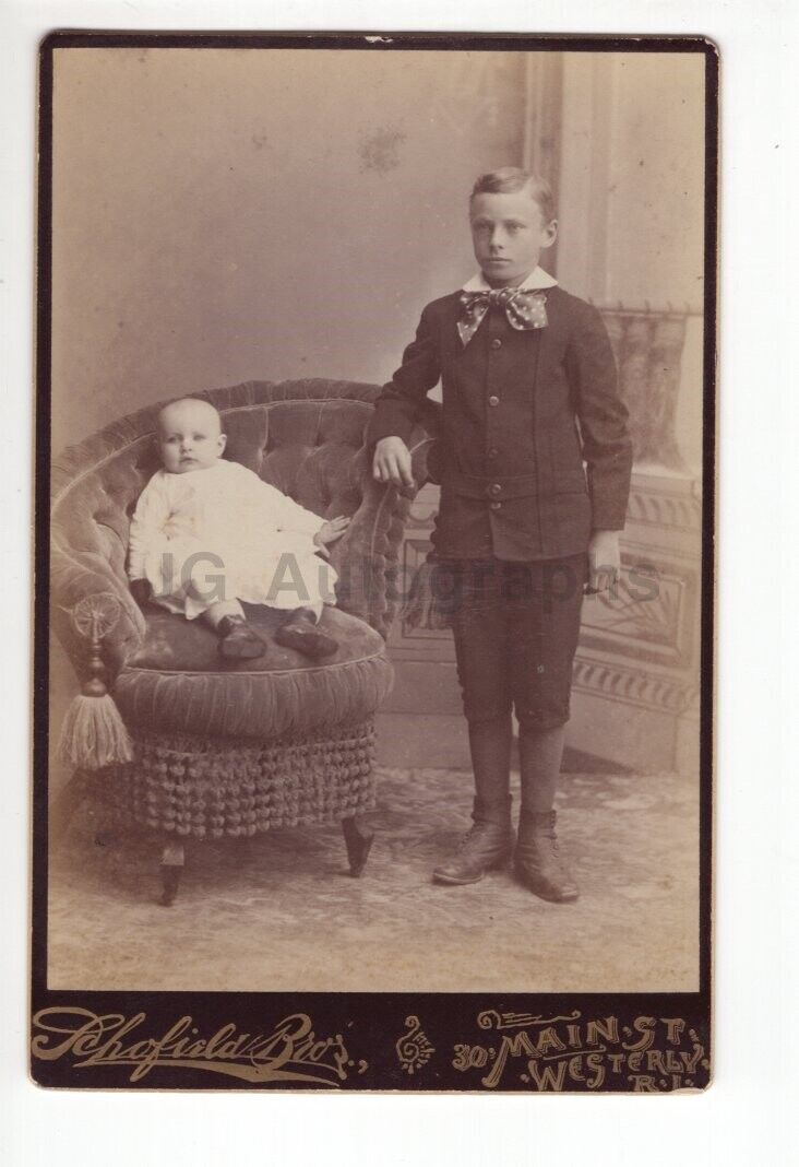 19th Century Children - Cabinet Card Photo Poster painting - Westerly, Rhode Island