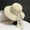 Gioiacombo&trade; Nuovo cappello da spiaggia in paglia con fiocco