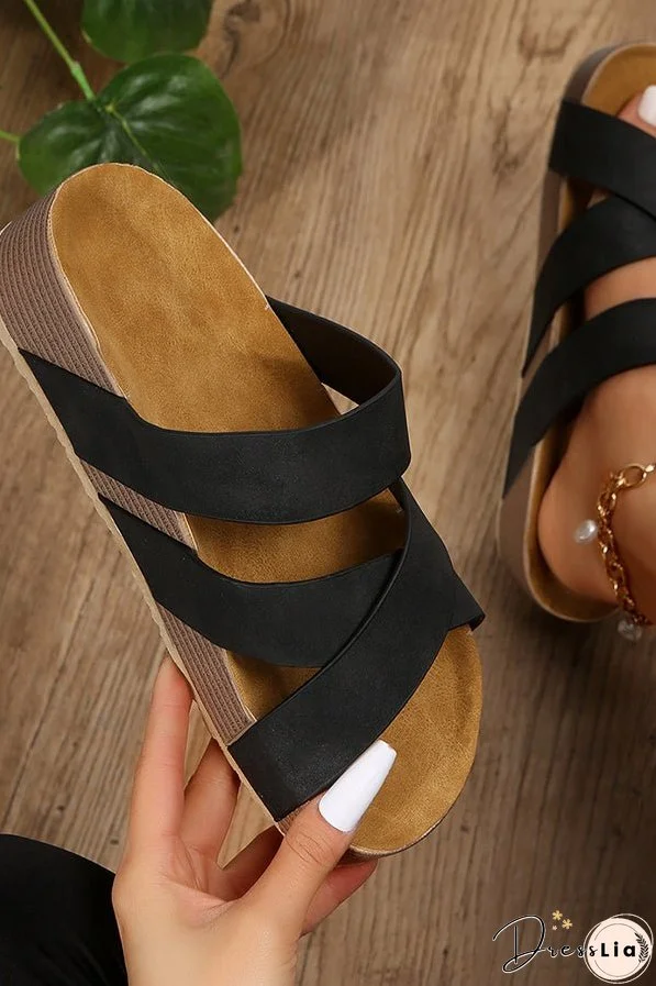 Round Toe Versatile Casual Platform Sandals