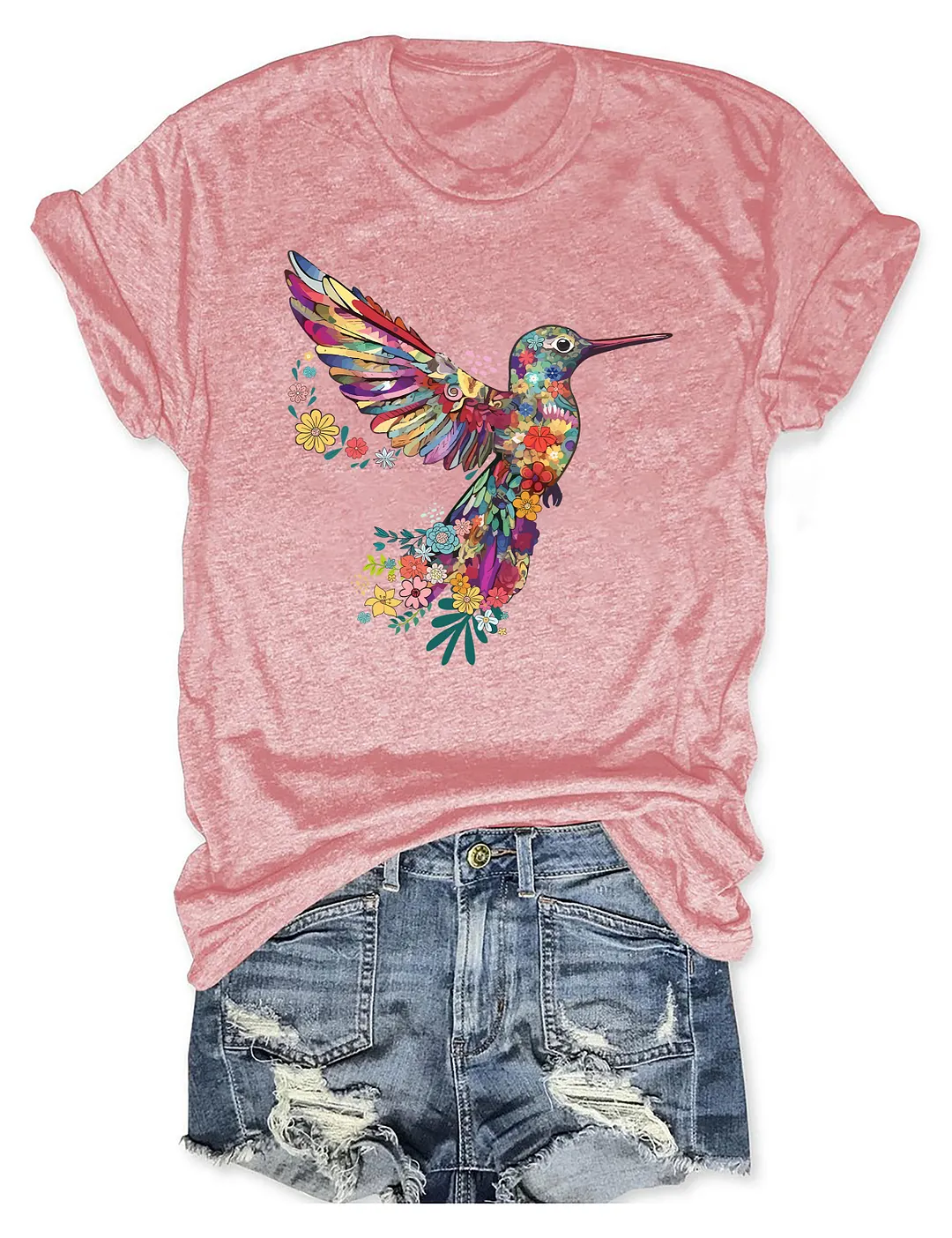 Floral Hummingbird Lover T-shirt