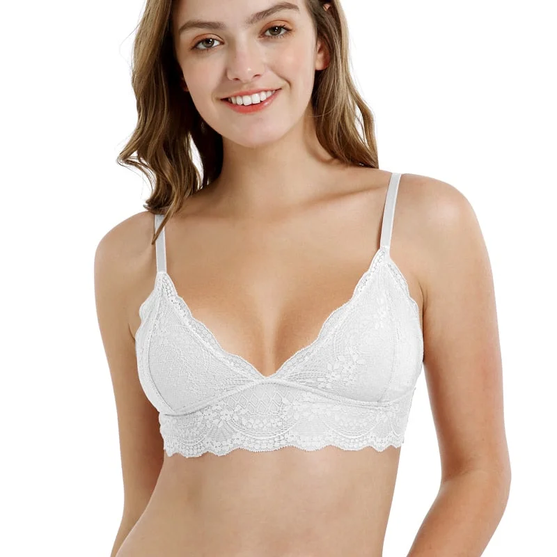 Bras For Women Sexy Underwear Unlined Lingerie Lace Bralette Push Up Brassiere Crop Top French Style Bralet BH Female Underwear