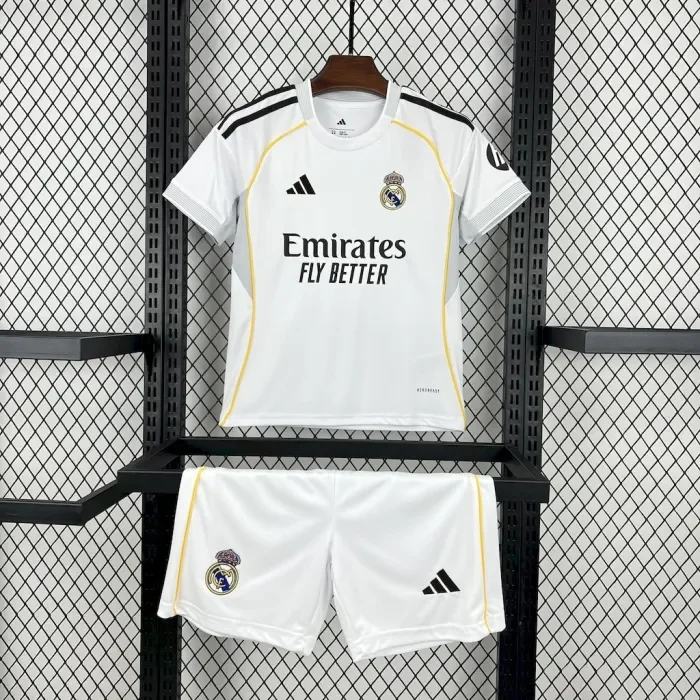 Kids Real Madrid 25/26 Home Football Jersey