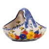 Ceramic Portable Fruit Basket, Hand-painted Fruit Bowl, Household Candy Snack Storage Basket