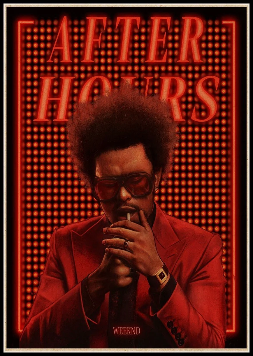 Athvotar Rapper Posters Hip Hop The Weeknd Wiken Potted Brother Quality Vintage Kraft Paper Painting Poster Living Room Wall Decor 703-1