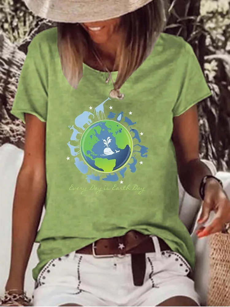 Every Day is Earth Day ? Raw Hem Tee