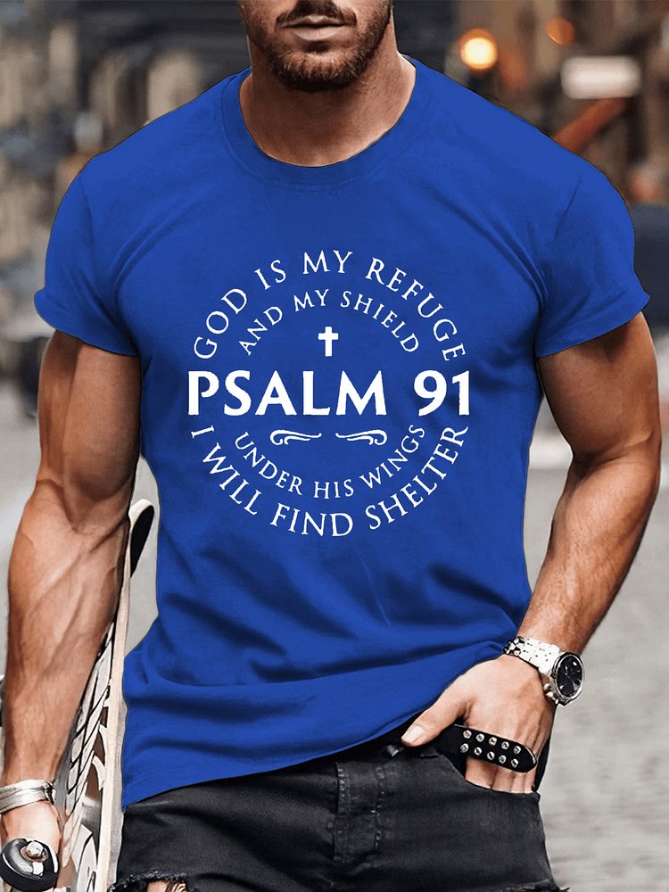 Psalm 91 Cotton Crew Neck T-shirt