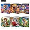 (US Local)6PCS Tiger DIY Diamond Art Greeting Cards Congratulations Cards & Gifts
