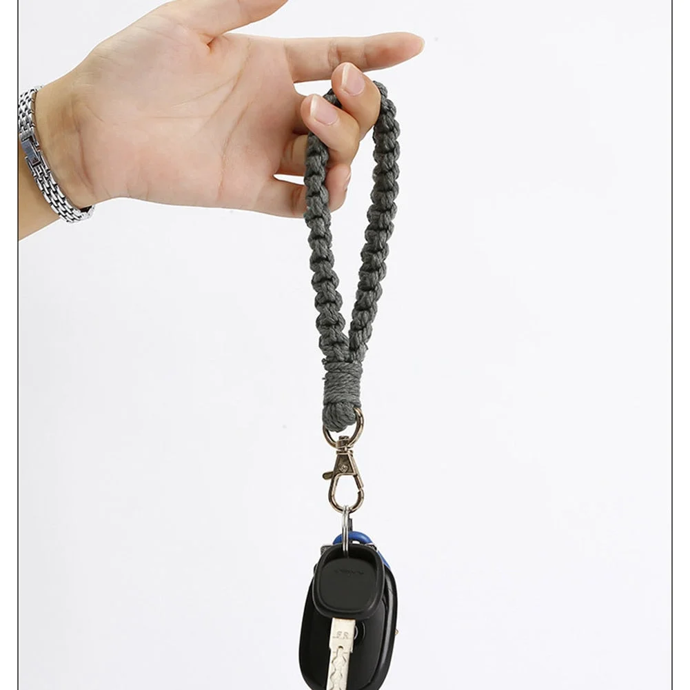 Dvacaman INS Macrame Twisted Keychain For Women Boho Handmade Key Holder Keyring Macrame Bag Charm Anti-lost Jewelry Accessories