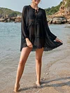 See-Through Long Sleeves Cover-Ups Tops