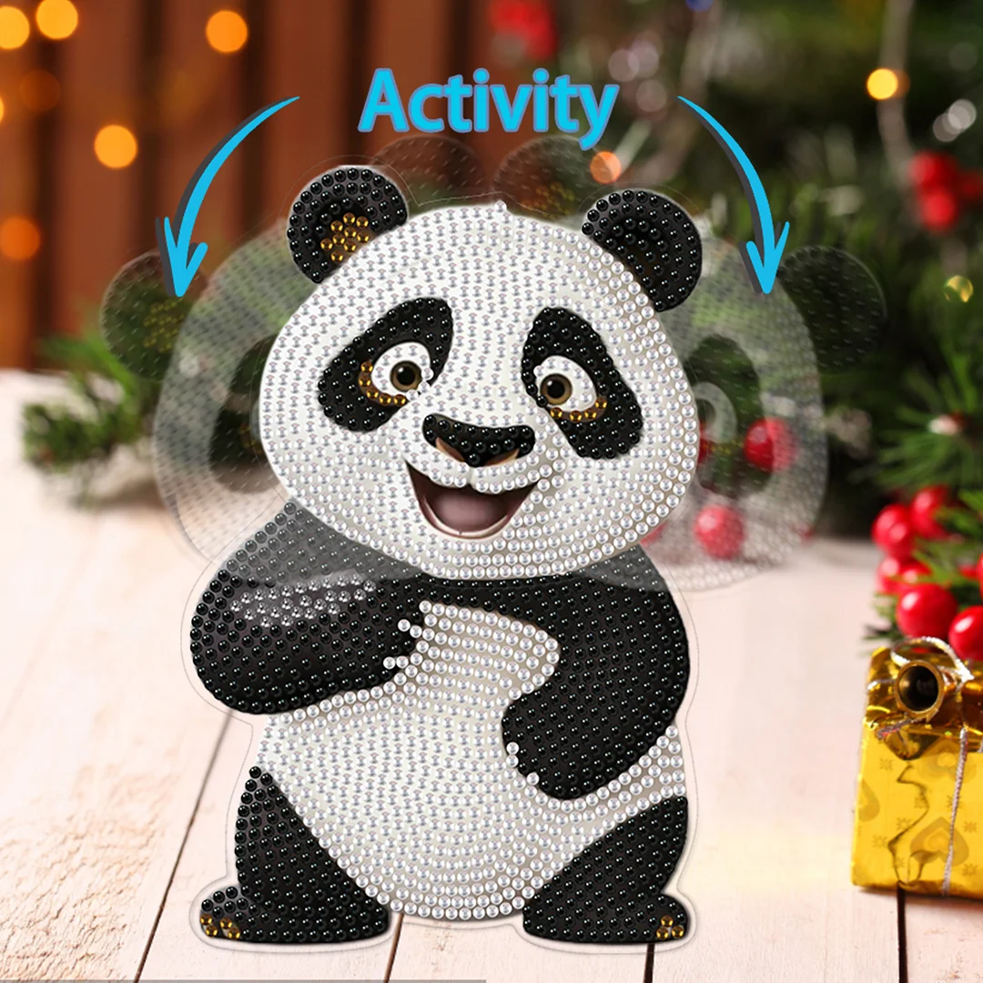 Panda DIY Acrylic Shaking Head 5D DIY Diamond Art Tabletop Ornament Home Decor