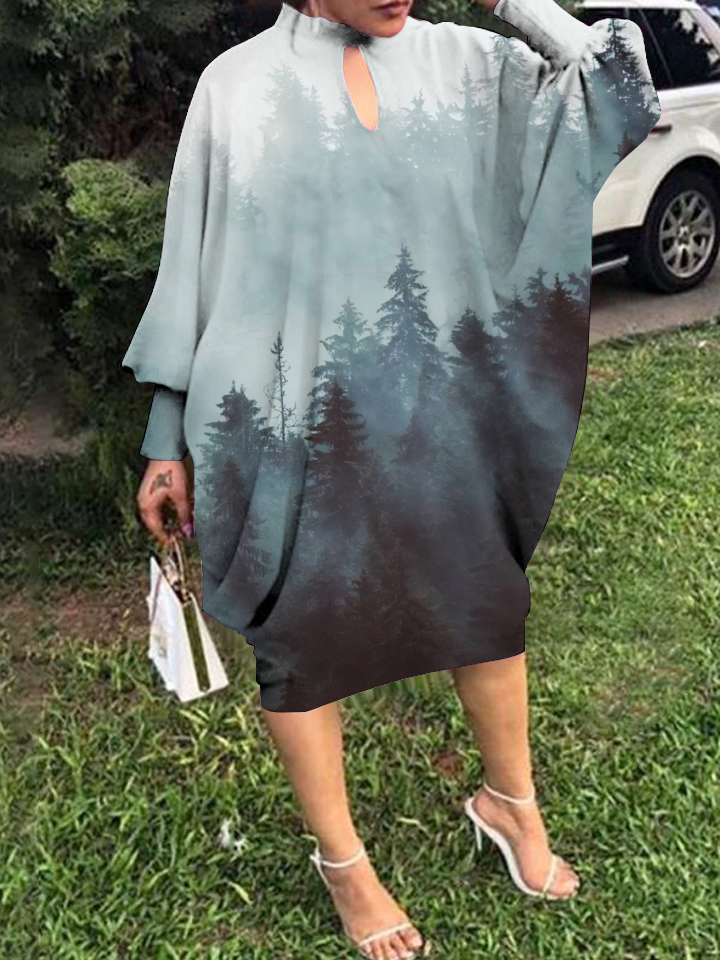 Women's summer  Sexy Bat Sleeve Loose Oversized  Dress