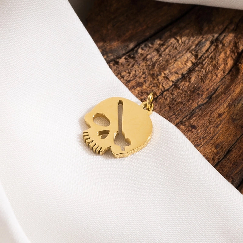 1 Piece 23*24mm Hole 3~3.9mm 304 Stainless Steel 14K Gold Plated Pumpkin Skull Ghost Polished Pendant Jewelry Accessories