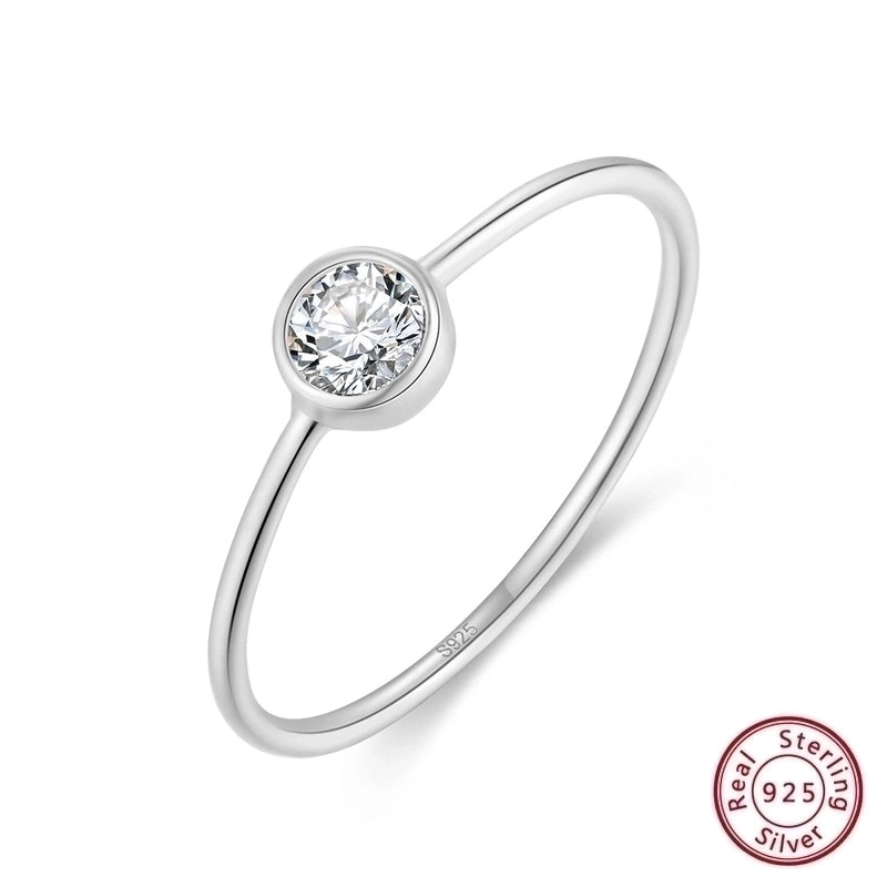 925 Sterling Silver Zircon Circle Rings