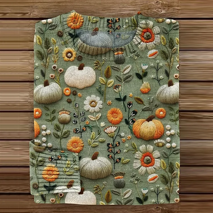 Women's Fall Pumpkins Halloween Art Sweater