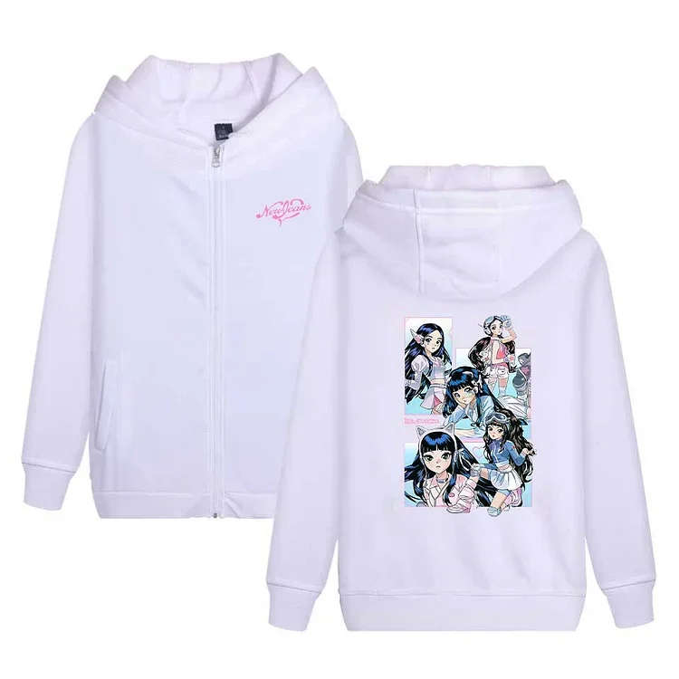 NewJeans Music Festival Chicago Logo White Zip-Up Hoodie