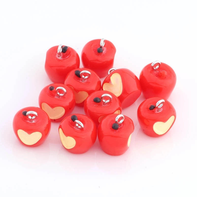 1 Piece Resin Fruit Hamburger Strawberry Pendant Jewelry Accessories