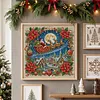 Christmas Santa Sleigh Full 11CT 3 Strand Stamped Cross Stitch Kit 45x45cm tapestrymarket