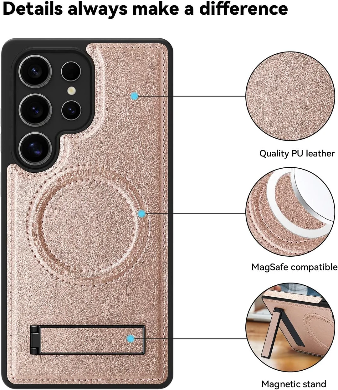 Samsung Galaxy Z Fold 6 Leather Case Magnetic Protective Case Holder Phone Case
