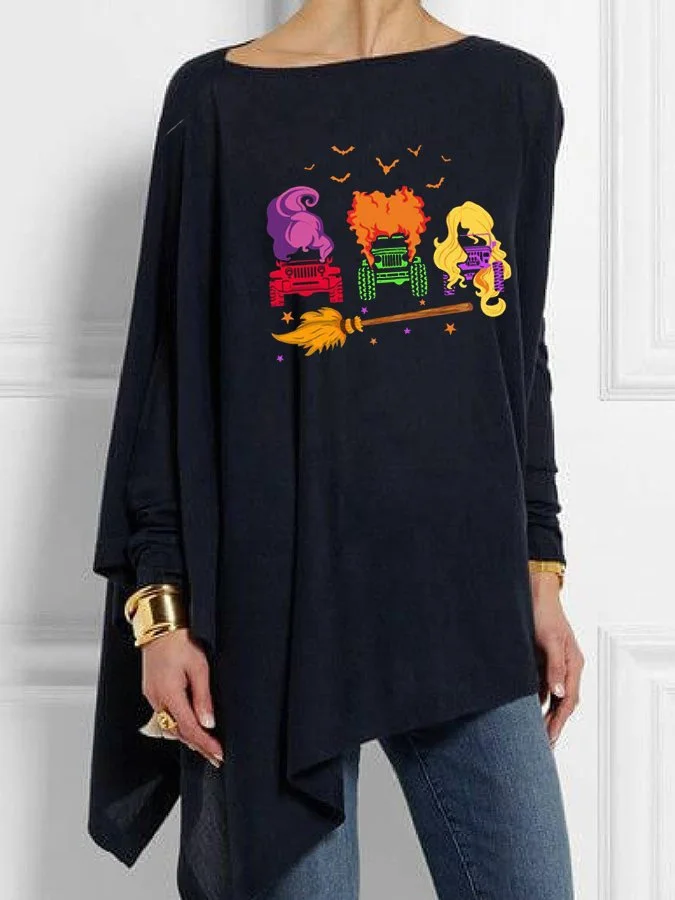 Fashion Print Irregular Casual Top