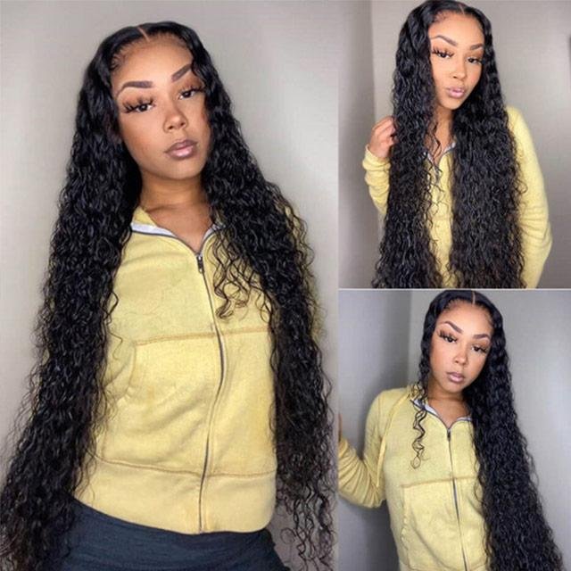 Long Length Curly Wig 32-40 Inch Transparent Lace Frontal Wig Deep Wave Jerry Curly