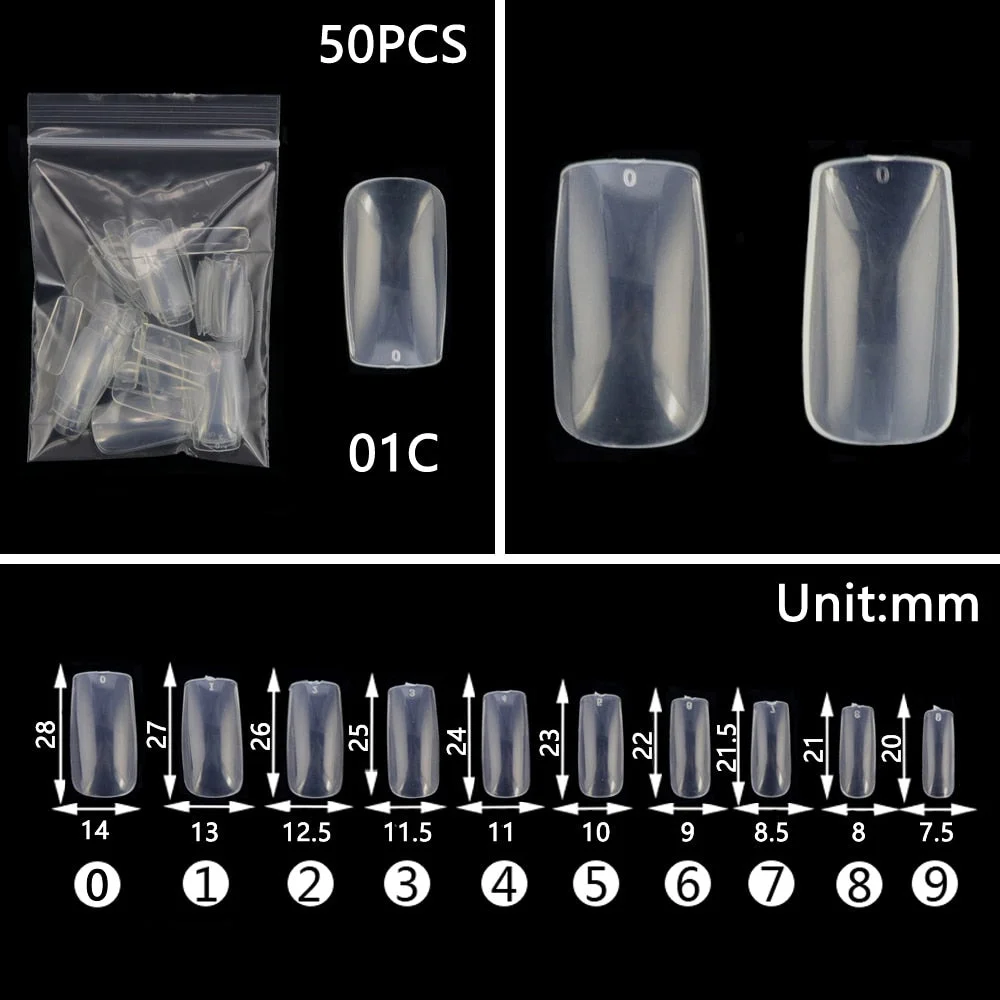 50/60PCS Clear Transparent Matte Fake Nails Full/Half Coverage False Nails Tips Long Almond Water Drop For Nails Press On Nails