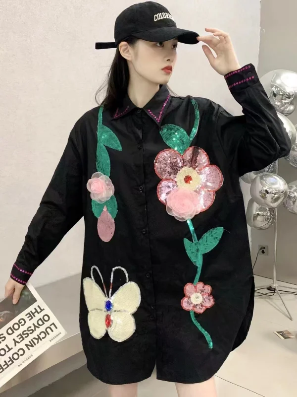 Personalized Three-Dimensional Floral Shirt