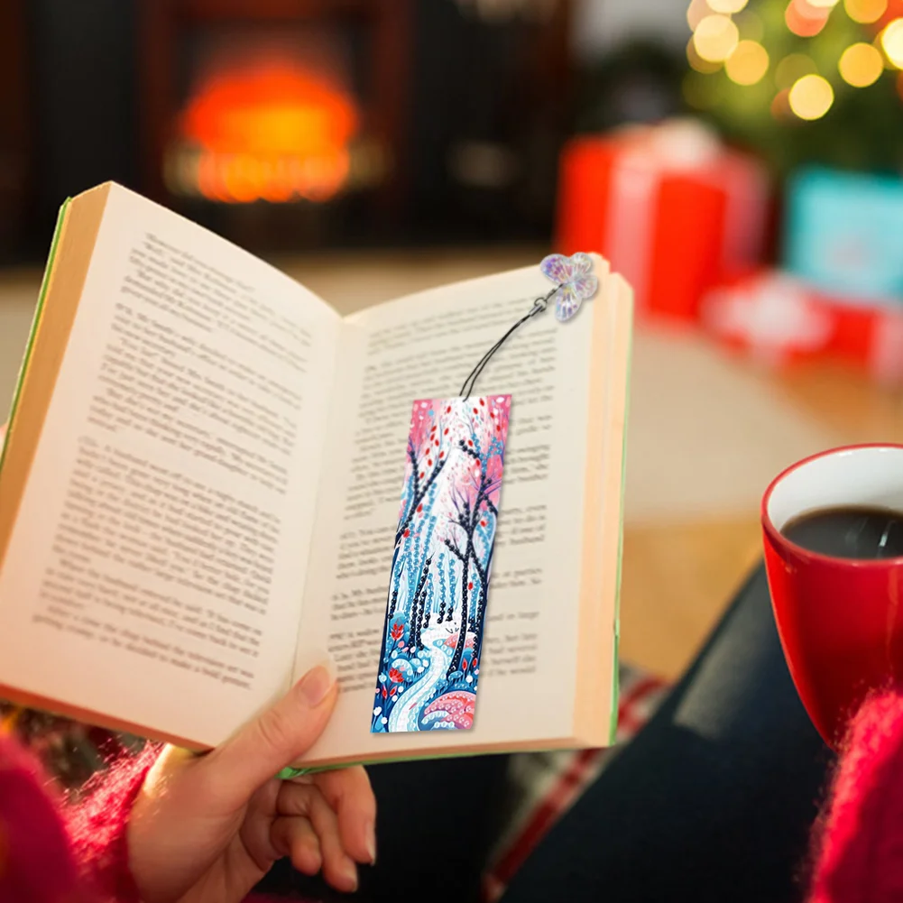 4Pcs Special Shape Forest Path DIY Diamond Painting Bookmarks Kits for Art Craft