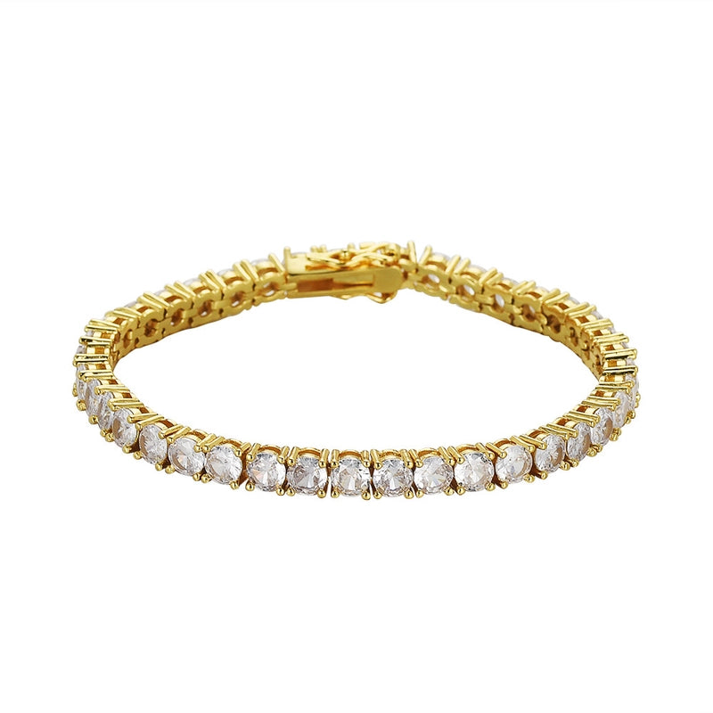 Explosions Tennis Chain Necklace Zircon Bracelet Fashion Brand Hip-hop Copper Plated 18K Gold Bracelet Jewelry For Men And Women