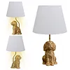 Dog Lamp with White Linen Shade Cute Room Decor White Dog Table Lamp 17.7inch for Living Room Unique Aesthetic Home Room Decor