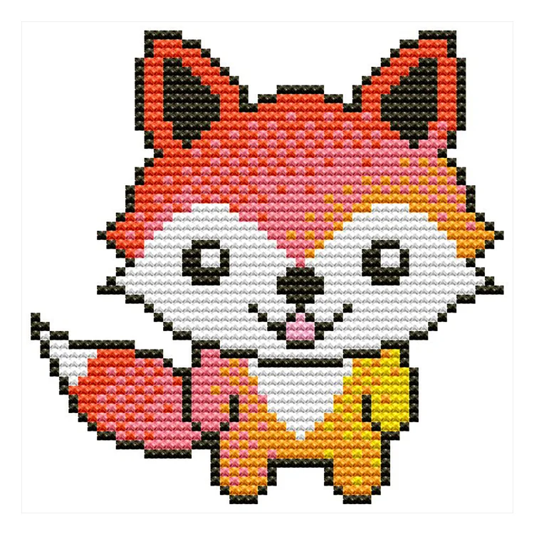 Joy Sunday Little Fox - Printed Cross Stitch 14CT 14*15CM